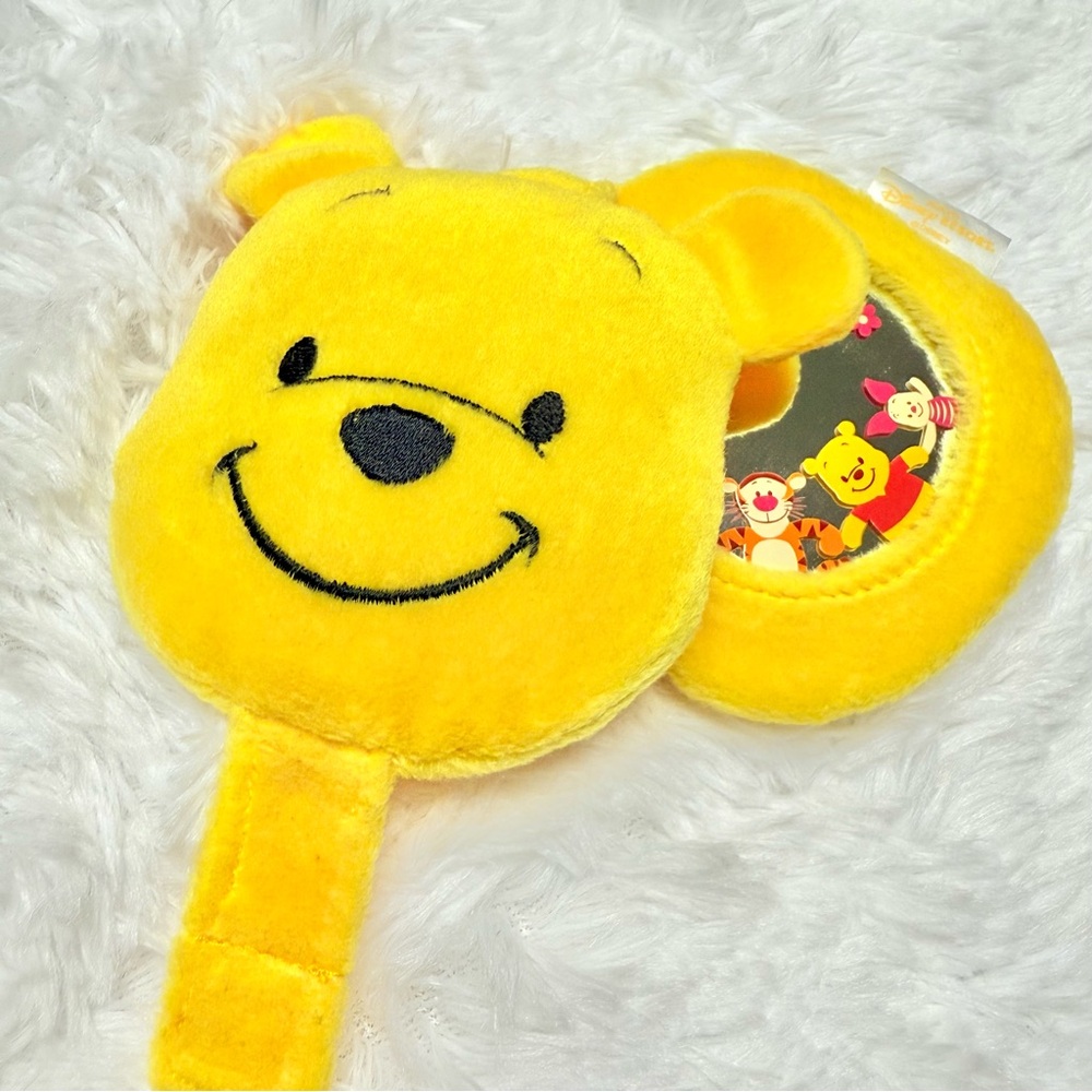 Authentic Winnie the Pooh plush compact mirror Tokyo Disney Resort Japan pouch